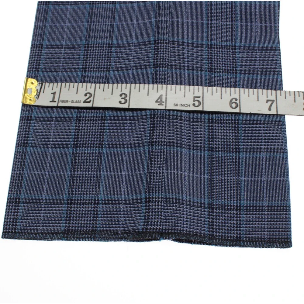 PT Torino NWT Dress Pants Size 50 (US 34) Slim Fit Super 110's Blue Plaid Wool
